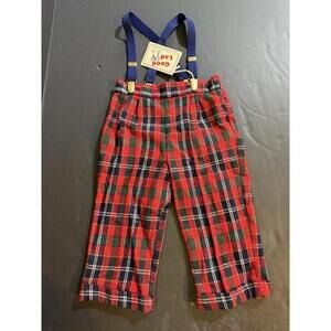 Vintage Good Lad Baby Wool Blend Suspenders & Plaid Slacks 24 Months New